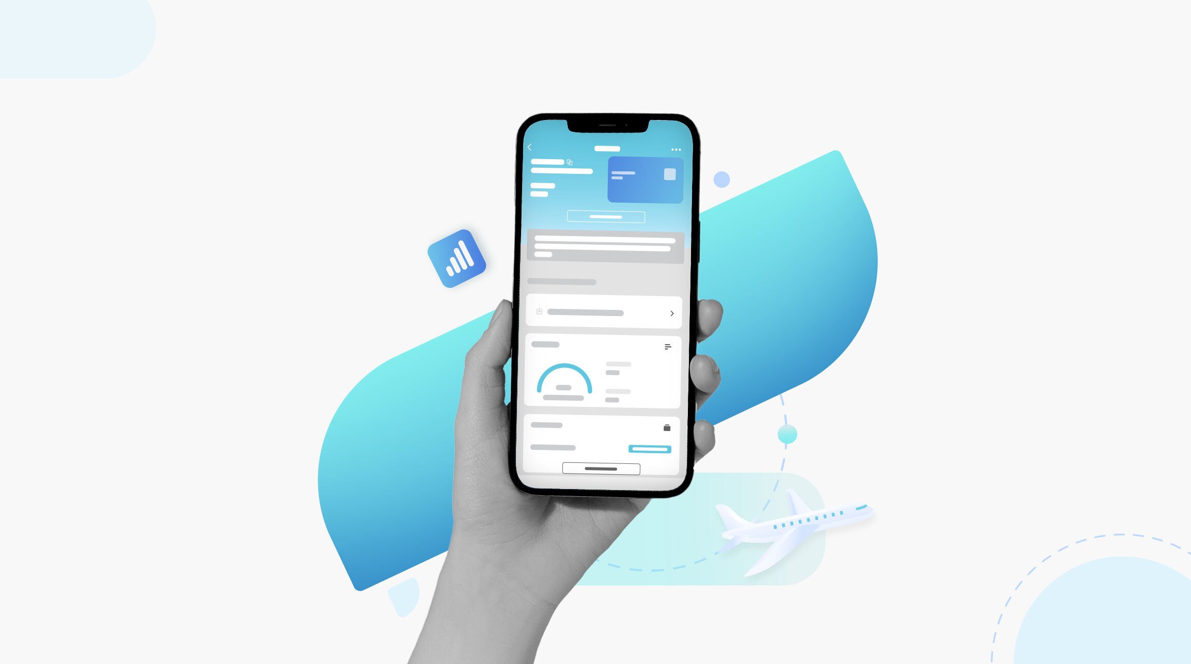 image of a hand holding a phone with data inside of it