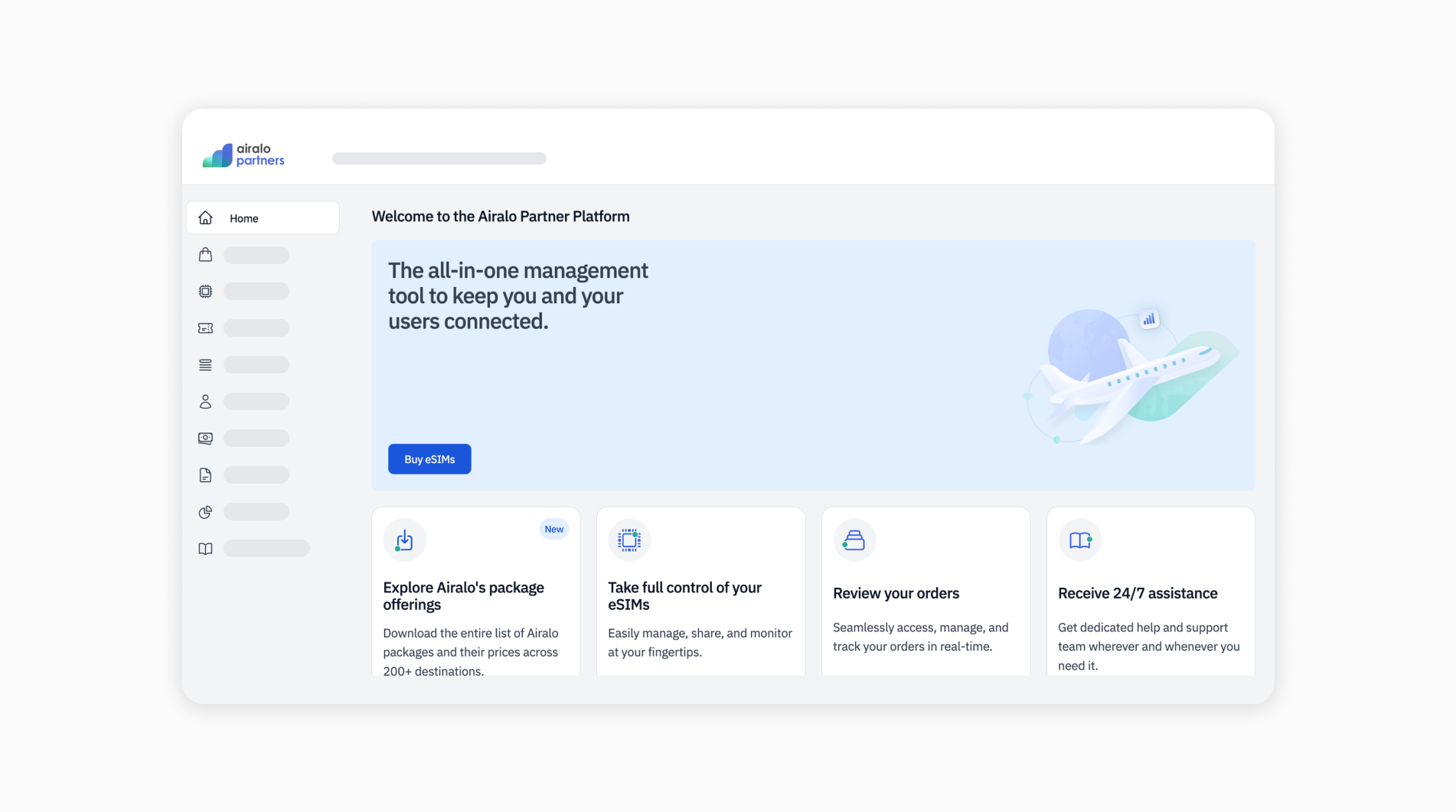 Image of the Airalo Partner Platform